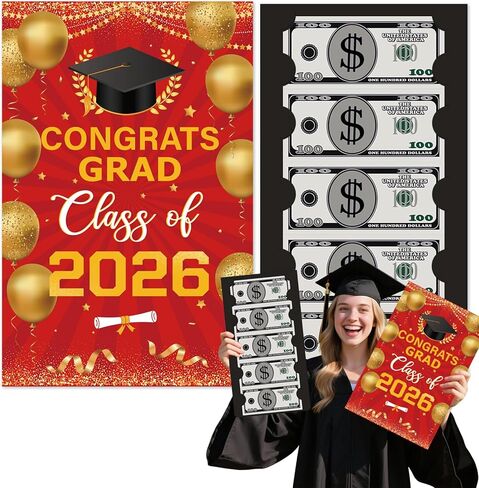Graduation Gifts, Extra Large 2026 Graduation Money Card Holder with Bill & Card Slots, 14x9 Inch Oversize Funny Congrats Grad Cash Holder for High School College Grad Party Decor Supplies in Saudi Arabia