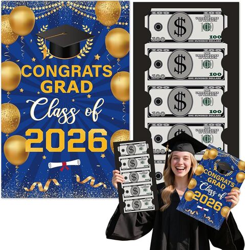 Graduation Gifts, Extra Large 2026 Graduation Money Card Holder with Bill & Card Slots, 14x9 Inch Oversize Funny Congrats Grad Cash Holder for High School College Grad Party Decor Supplies in Saudi Arabia
