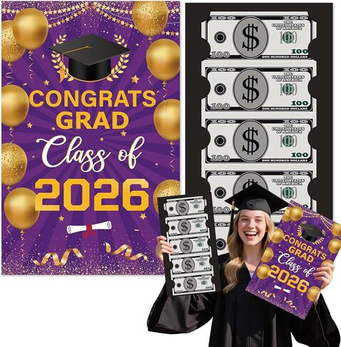 Graduation Gifts, Extra Large 2026 Graduation Money Card Holder with Bill & Card Slots, 14x9 Inch Oversize Funny Congrats Grad Cash Holder for High School College Grad Party Decor Supplies in Saudi Arabia