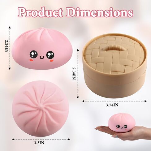 Dumpling Squishy, Dumpling Squishy Mystery Box, Cute Big Squishy Dumpling Stress Ball Fidget Sensory Toy for Adults Anxiety Relief, Novelty Squeeze Ball for Office Desk (Blue) in Saudi Arabia