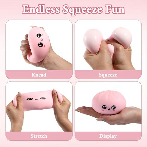 Dumpling Squishy, Dumpling Squishy Mystery Box, Cute Big Squishy Dumpling Stress Ball Fidget Sensory Toy for Adults Anxiety Relief, Novelty Squeeze Ball for Office Desk (Blue) in Saudi Arabia