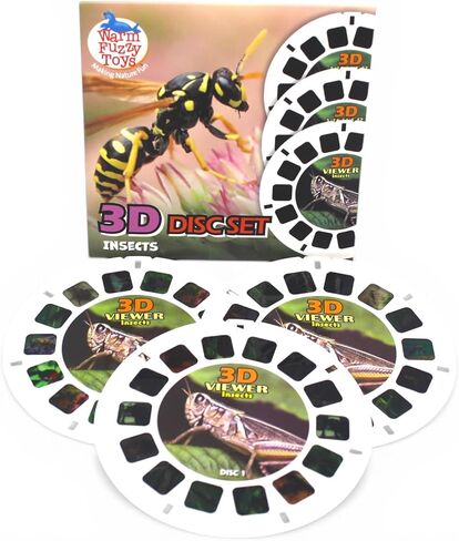WARM FUZZY Toys Insects Reels for Viewfinder – 3 Slides with 21 HD 3D Images, Bug Wildlife Refill Discs for Kids & Adults, Retro Classic Educational Toy Accessory in Kuwait