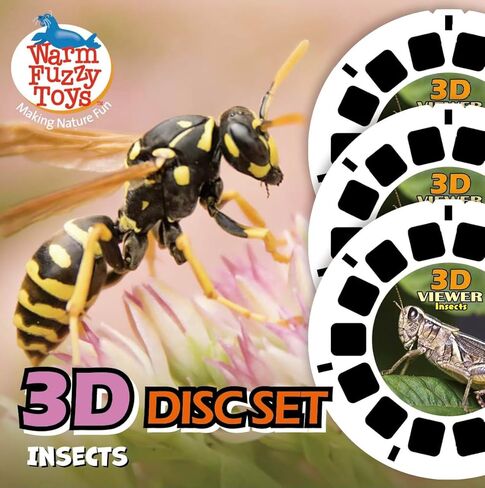 WARM FUZZY Toys Insects Reels for Viewfinder – 3 Slides with 21 HD 3D Images, Bug Wildlife Refill Discs for Kids & Adults, Retro Classic Educational Toy Accessory in Kuwait
