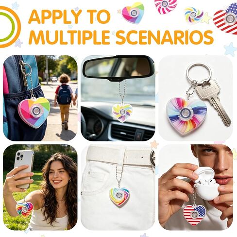 Heart Fidget Spinner Party Favors, 30 Pack, 2-in-1 Sensory Rotating Pendant Toys, Stress Reducer for Kids and Adults, Autism Anxiety Relief, Classroom Rewards in Kuwait