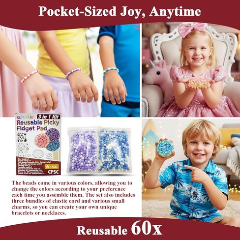 Reusable Picky Fidget Pad Over 60 Times, Fidget Pad Kit, Remeltable Pick Toy, Skin Picking Fidget Toys, Reusable Picking Pad, Dermatillomania Toys for Anxiety, Relief Stress, Gifts for Adults in Kuwait