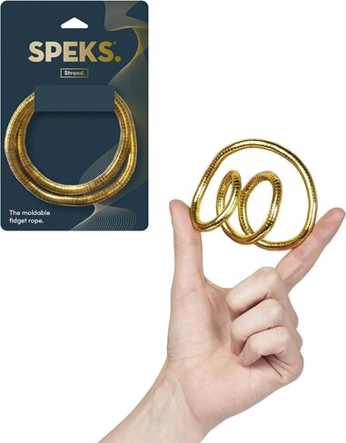 Speks Strand Moldable Fidget Ring | Elevated Sensory Tool for Teens & Adults | Silent Anxiety Sensory Tool | Flexible Metal Loop for Desk or Wrist | Silver in Kuwait