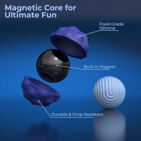 Magnetic Sensory Fidget Balls (8PCS), Weighted Magnet Balls Fidget Toys for Teens Adult ADHD Autism Anxiety, Quiet Stress Relief Office Desk Gadgets, Hand Therapy Sensory Toy Items Gift (Blue) in Saudi Arabia