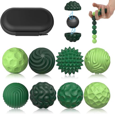 Magnetic Sensory Fidget Balls (8PCS), Weighted Magnet Balls Fidget Toys for Teens Adult ADHD Autism Anxiety, Quiet Stress Relief Office Desk Gadgets, Hand Therapy Sensory Toy Items Gift (Blue) in Saudi Arabia