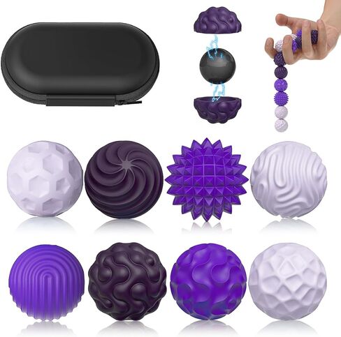 Magnetic Sensory Fidget Balls (8PCS), Weighted Magnet Balls Fidget Toys for Teens Adult ADHD Autism Anxiety, Quiet Stress Relief Office Desk Gadgets, Hand Therapy Sensory Toy Items Gift (Blue) in Saudi Arabia