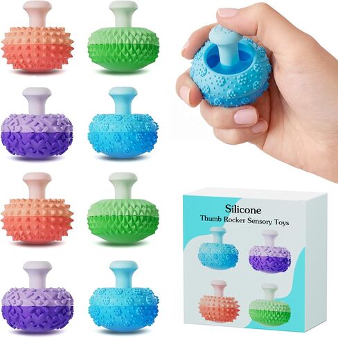 Silicone Thumb Rocker Fidget Toys for Kids ,4PCS Stress Relief Sensory Toys for Autism ADHD Anxiety,Fun Textures Gadgets,Office Desk Toy,Stocking Stuffers for Men Women Teen Gifts in Kuwait