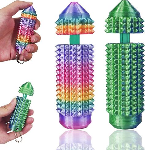 ألعاب SnapMorph3.0 Little Ouchies Fidget Toys - لعبة تحفيز الألم 3 في 1 مع أزرار دوارة وضغط لتخفيف القلق والتوتر وتخفيف الألم للبالغين والمراهقين، قطعتان أخضر + ملون in Kuwait
