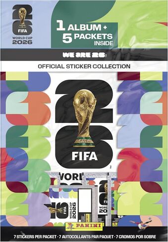 حزمة ملصقات بانيني لكأس العالم لكرة القدم 2026 - الألبوم الرسمي + 5 حزم ملصقات - مجموعة البطولات المرخصة in Kuwait