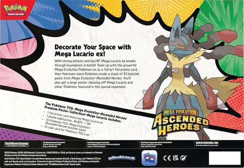 Pokemon TCG: Mega Evolution - Ascended Heroes - Premium Poster Collection - Mega Lucario in Kuwait