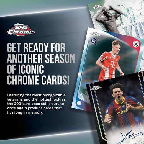 مسابقات نادي الاتحاد الأوروبي لكرة القدم 2025-26 Topps Chrome - مختومة من المصنع - صندوق القيمة in Kuwait