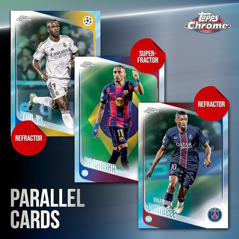 مسابقات نادي الاتحاد الأوروبي لكرة القدم 2025-26 Topps Chrome - مختومة من المصنع - صندوق القيمة in Kuwait
