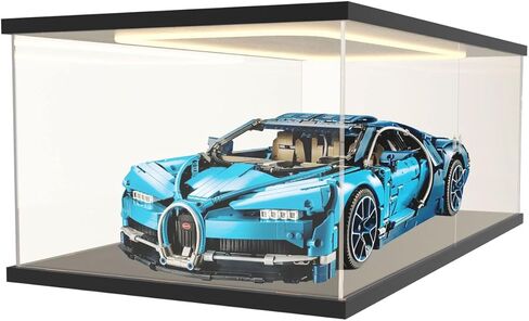 حافظة عرض أكريليك للمقتنيات مع ضوء LED، صندوق عرض شفاف لـ Lego 42143 42096 42083، حقيبة عرض سيارة بمقياس 1/8، تجميع واجهة كونترتوب مضادة للغبار، 23.6 × 11.8 × 7.8 بوصة in Kuwait