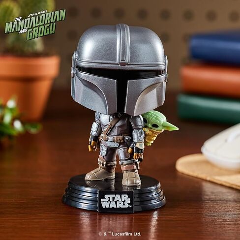 Funko Pop! Star Wars: Mandalorian & Grogu - The Mandalorian with Grogu - Collectable Vinyl Figure - Gift Idea - Official Merchandise - Toys for Kids & Adults - Star Wars Fans in Kuwait