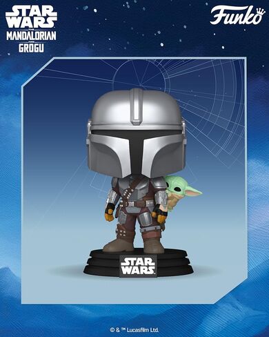 Funko Pop! Star Wars: Mandalorian & Grogu - The Mandalorian with Grogu - Collectable Vinyl Figure - Gift Idea - Official Merchandise - Toys for Kids & Adults - Star Wars Fans in Kuwait