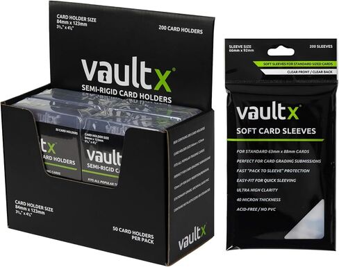 Vault X (400 حزمة) - 200 غلاف شبه صلب و200 قرش - حاملات بطاقات صلبة + أكمام قرش ناعمة لبطاقات التداول in Kuwait
