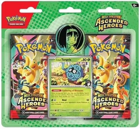 Pokemon TCG: Mega Evolution: Ascended Heroes: 2-Pack Blister (2 Booster Packs, Promo Card & Coin) (Larry's Komala) in Kuwait