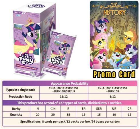Kayou My Little Pony Friendship Eternal Cards, Fun Moment Edition, English Series 1, Display Box with 12 Packs, 127 Cards, 7 Rarity Levels in Kuwait