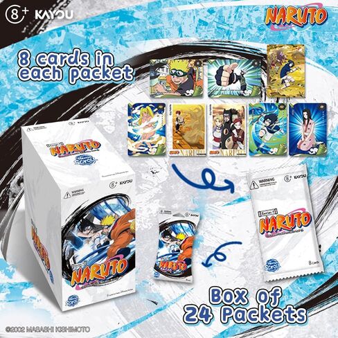 KAYOU Naruto-Smriti Heaven Scroll Collectible Trading Card Box, Series 1, 158 Card Types, 24 Packs, 8 Cards per Pack, Ages 8+ in Kuwait