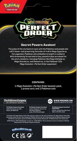 Pokemon Mega Evolution Perfect Order Checklane Blister Pack (1 Booster Pack, Makuhita Promo Card & Coin) in Kuwait