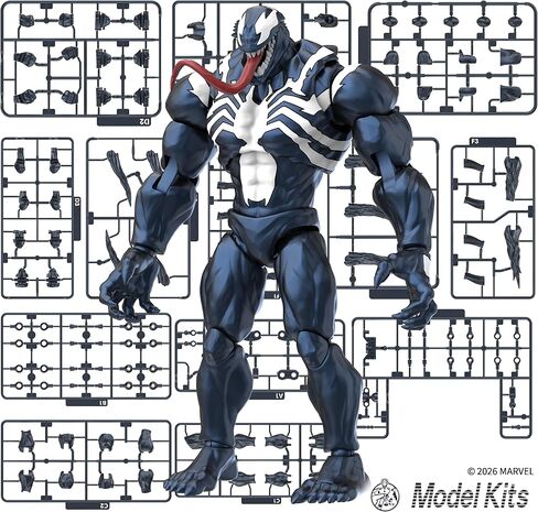 BLOKEES Champion Class - Marvel Rivals - شخصية عمل Venom - مجموعة نماذج مكونة من 185 قطعة - 6 بوصة - 90 نقطة مفصلية - التجميع مطلوب - بدون أدوات - بدون قطع - بدون غراء - بدون طلاء - العمر 14 عامًا فما فوق in Kuwait