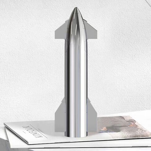SpaceX Starship Rocket Model with Metallic Texturel - Launcher Toy Heavy Falcon 9 Dragon Creative Desktop Ornament, Aircraft Toy, Ideal Gift for Kids for Space NASA Lover in Kuwait