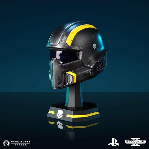 Dark Horse Helldivers 2: B-01 خوذة تكتيكية طبق الأصل بمقياس 1:4، 4.5 بوصة، أسود، أصفر in Kuwait