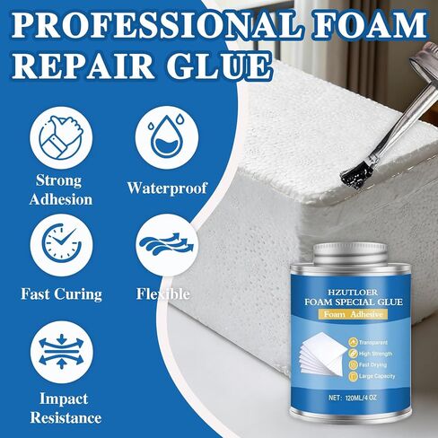 4OZ Foam Glue with Brush,High Strength Clear Foam Adhesive for EVA Sponge Rubber Pearl Cotton Plastic Sheets,Waterproof Glue for DIY Crafts Model Making Home Repairs in Kuwait
