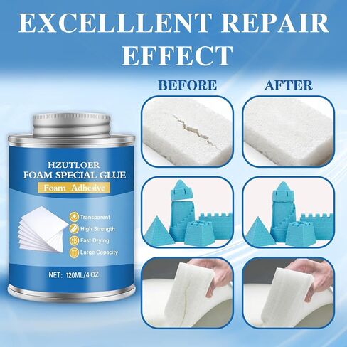 4OZ Foam Glue with Brush,High Strength Clear Foam Adhesive for EVA Sponge Rubber Pearl Cotton Plastic Sheets,Waterproof Glue for DIY Crafts Model Making Home Repairs in Kuwait