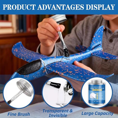 4OZ Foam Glue with Brush,High Strength Clear Foam Adhesive for EVA Sponge Rubber Pearl Cotton Plastic Sheets,Waterproof Glue for DIY Crafts Model Making Home Repairs in Kuwait