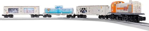 مجموعة القطارات الكهربائية ليونيل ديزني ستار وورز ريبيل RS-3 LionChief O Gauge مع بلوتوث 5.0 وجهاز التحكم عن بعد وسيارات الشحن وFasTrack - أضواء وأصوات جاهزة للتشغيل، مجموعة قطارات نموذجية، للأعمار من 14 عامًا فما فوق in Kuwait