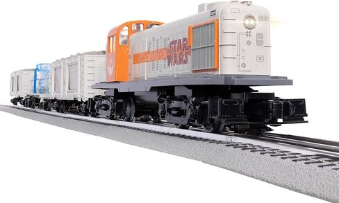 مجموعة القطارات الكهربائية ليونيل ديزني ستار وورز ريبيل RS-3 LionChief O Gauge مع بلوتوث 5.0 وجهاز التحكم عن بعد وسيارات الشحن وFasTrack - أضواء وأصوات جاهزة للتشغيل، مجموعة قطارات نموذجية، للأعمار من 14 عامًا فما فوق in Kuwait