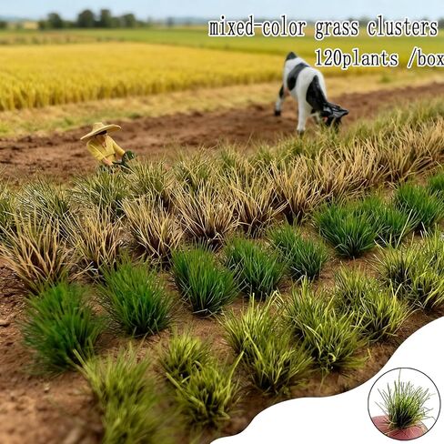 120-Piece Mixed Color Grass Clusters - for Model Train Railway Track Diorama Car Scene Miniature Scenery Plants in Kuwait