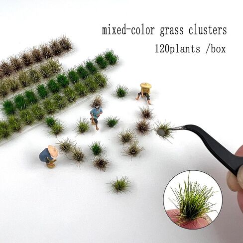 120-Piece Mixed Color Grass Clusters - for Model Train Railway Track Diorama Car Scene Miniature Scenery Plants in Kuwait