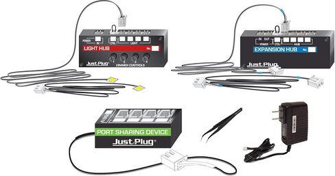 Woodland Scenics Just Plug Lighting System, Light Hub, Expansion Hub, Port Sharing Device, and Power Supply with MYD Tweezers in Kuwait