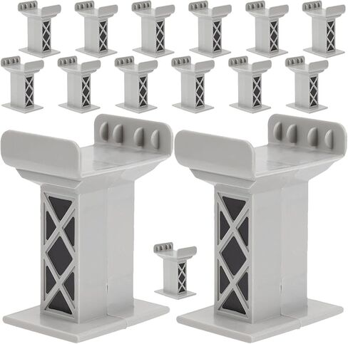 SHINEOFI 15pcs Wooden Train Bridge Supports Plastic Pier Railway Track Accessories Multi Level Risers High Level Blocks for Wooden Train Table Kids Toy in Kuwait