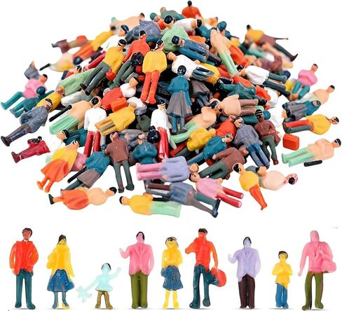 VICDUEKG 100 Pcs 1: 100 Scale Painted Miniature People Standing and Sitting Mini People Figures Tiny Model Train People Figurines for Architectural Project Dollhouse in Kuwait