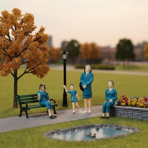Sibba 14 Pcs Painted Figures, 1: 25 Scale Painted Model People Figurines Seated and Standing, Little People Toys Tiny Model for Diorama, Train Layouts, Architecture Models in Kuwait
