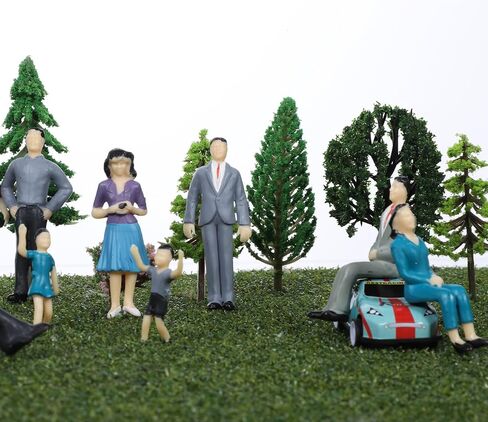 Sibba 14 Pcs Painted Figures, 1: 25 Scale Painted Model People Figurines Seated and Standing, Little People Toys Tiny Model for Diorama, Train Layouts, Architecture Models in Kuwait