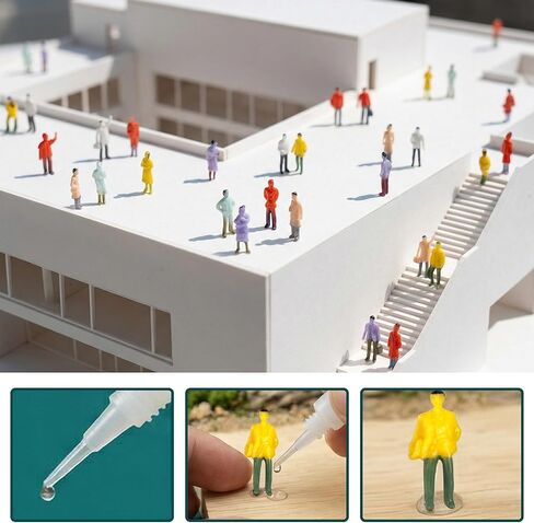 XIPEGPA 200PCS Mini People Figurines for Diorama People and Mini Trains Architectural Scale Painted Figures Plastic Small Dollhouse 1：150 Train Layout School Project Make Miniature Dollhouse in Kuwait