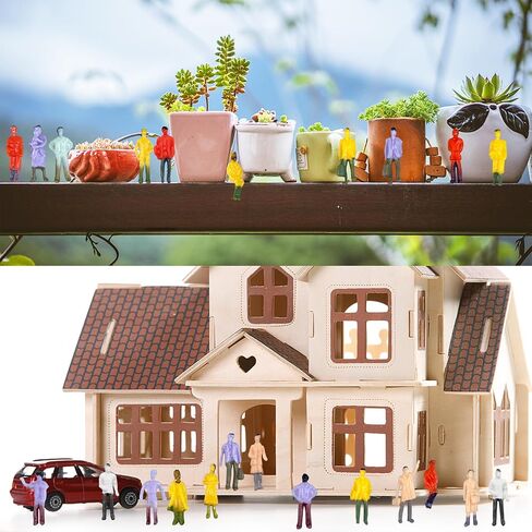XIPEGPA 200PCS Mini People Figurines for Diorama People and Mini Trains Architectural Scale Painted Figures Plastic Small Dollhouse 1：150 Train Layout School Project Make Miniature Dollhouse in Kuwait