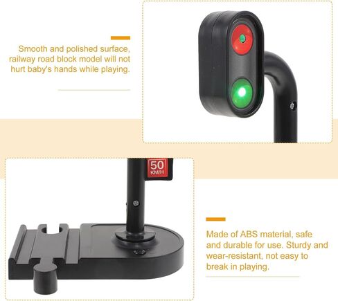 Train Traffic Light Toy, Educational Railway Signal Accessories for Kids, Light Up Roadblock Model for Traffic Education, Simulation Scene Prop for Model Train Set Layout in Kuwait