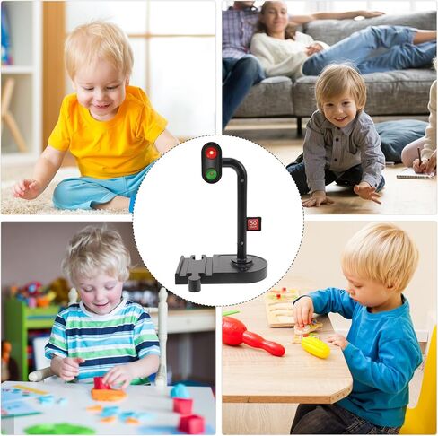 Train Traffic Light Toy, Educational Railway Signal Accessories for Kids, Light Up Roadblock Model for Traffic Education, Simulation Scene Prop for Model Train Set Layout in Kuwait