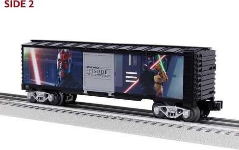 ليونيل حرب النجوم دارث مول VS. سيارة Qui-Gon Jin Lightsaber Series O Gauge Boxcar - نموذج سيارة قطار مضيئة مع شاحنات مصبوبة وقارنات تشغيل، للأعمار من 14 عامًا فما فوق in Kuwait