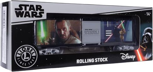 ليونيل حرب النجوم دارث مول VS. سيارة Qui-Gon Jin Lightsaber Series O Gauge Boxcar - نموذج سيارة قطار مضيئة مع شاحنات مصبوبة وقارنات تشغيل، للأعمار من 14 عامًا فما فوق in Kuwait