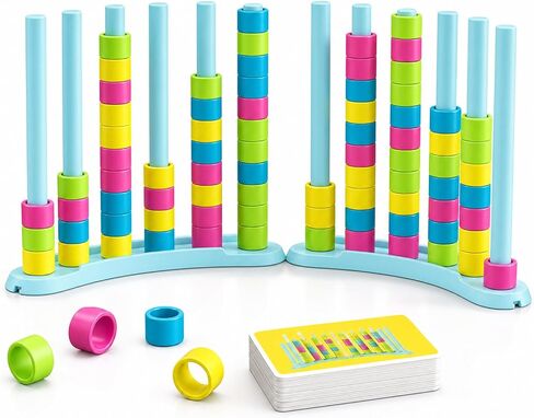 iuuoi Color Matching Challenge Game 2 Pack – Fast Pattern Color Sorting & Stacking Toys, Fun Family Board Game for Kids & Adults, 2 Player Birthday Gift for Boys & Girls, Sensory Toys for Autism in Kuwait