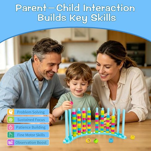 iuuoi Color Matching Challenge Game 2 Pack – Fast Pattern Color Sorting & Stacking Toys, Fun Family Board Game for Kids & Adults, 2 Player Birthday Gift for Boys & Girls, Sensory Toys for Autism in Kuwait
